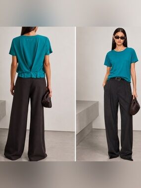 MM6 by Maison Margiela Blue-Green Crepe top